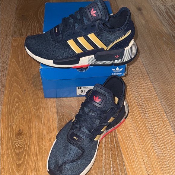 Buy adidas Originals Navy/Yellow Gazelle Trainers from Next USA Adidas Dark Blue and Gold Athletic Shoes